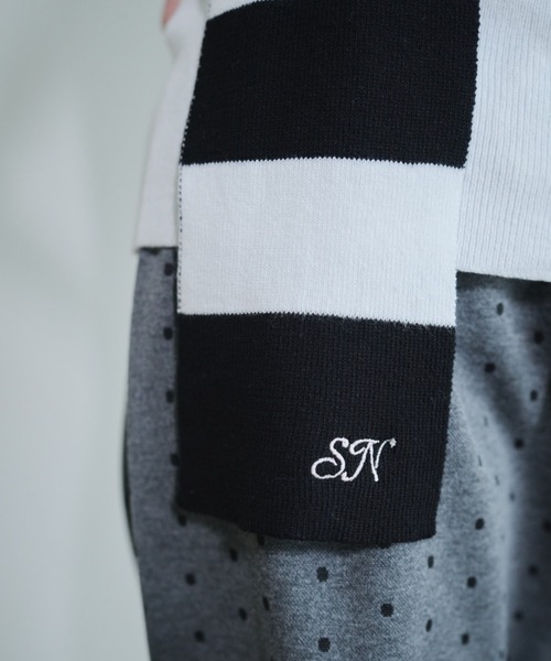 タンクトップ ノースリーブ Scarf knit tanktop/スカーフ付きニットタンクトップ レディース Scarf knit tanktop/スカーフ付きニットタンクトップ（タンク