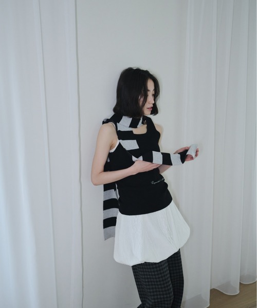 Smyeon タンクトップ ノースリーブ Scarf knit tanktop/スカーフ
