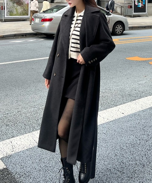 「JUNOAH」 チェスターコート MEDIUM アイボリー レディース_画像3