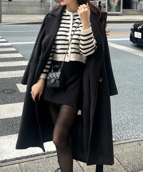 「JUNOAH」 チェスターコート MEDIUM アイボリー レディース_画像4