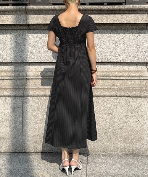 ワンピース ピンストライプ美シルエットワンピース : ZOZOTOWN Yahoo