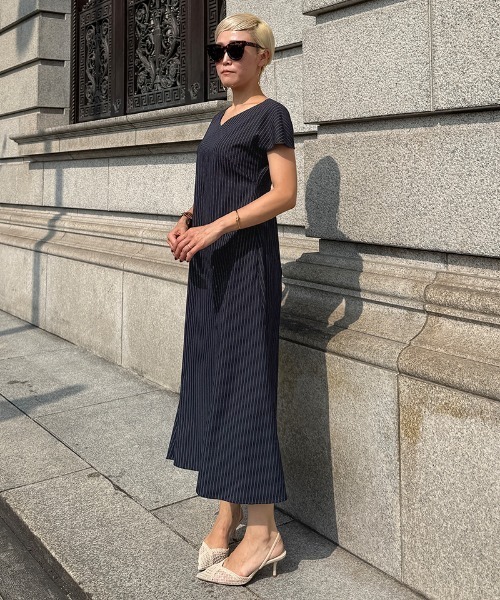 ワンピース ピンストライプ美シルエットワンピース : ZOZOTOWN Yahoo