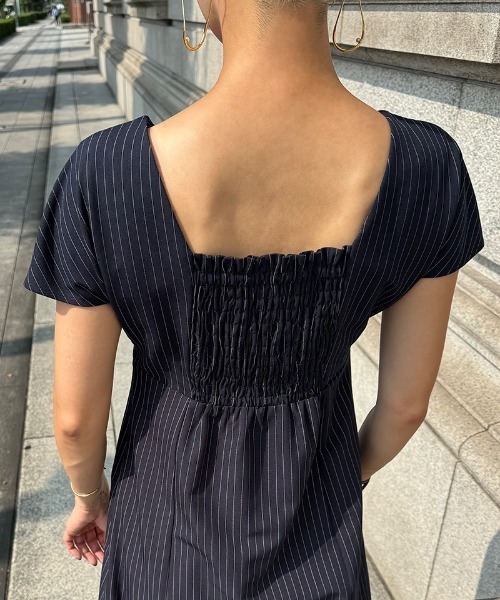 ワンピース ピンストライプ美シルエットワンピース : ZOZOTOWN Yahoo