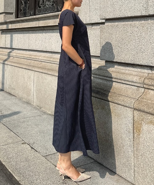 ワンピース ピンストライプ美シルエットワンピース : ZOZOTOWN Yahoo