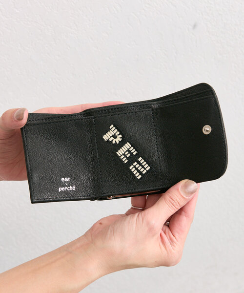 PEZ(ペッツ) ×ear/本革/コラボ/三つ折り/がま口財布/ゴールド/金運 セール】【PEZ(ペッツ) ×ear】本革/コラボ三つ折りがま口財布