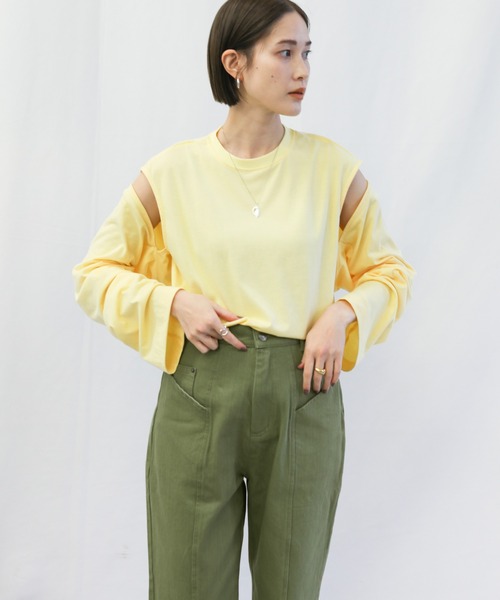 [select MOCA] Denim брюки MEDIUM свет хаки женский 