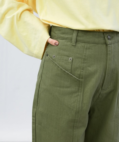 [select MOCA] Denim брюки MEDIUM свет хаки женский 