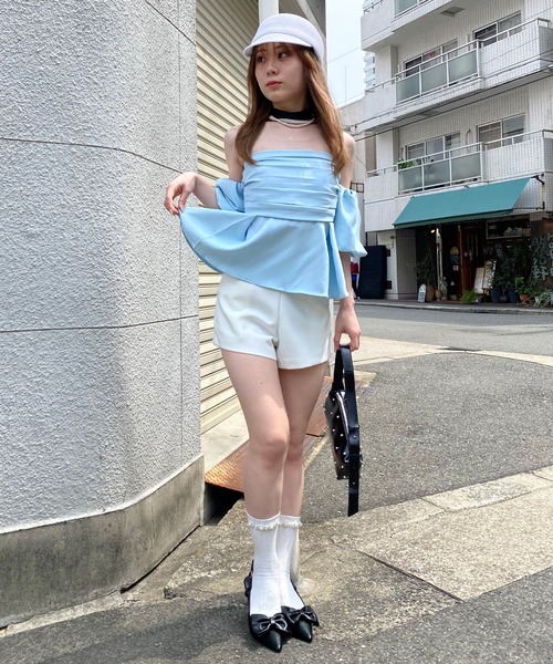 ブラウス シャツ 「Narcissus」ストライプパフブラウス レディース セール】【Narcissus】ストライプパフブラウス（シャツ/ブラウス