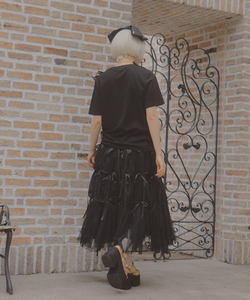 manana suerte グレー チュールスカート manana suerte（マニャーナスエルテ）｜スカート一覧 - WEAR