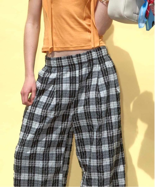 定価14850メゾンスペシャル今季完売品Multi PlaidEasyPants Multi Plaid Easy Pants