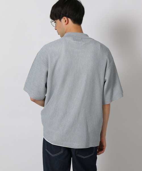 LAKOLE（ラコレ） シャツ 透かし編みストライプシャツ / 498347 メンズ