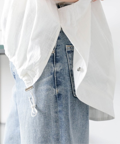 ブラウス シャツ 「TheLoom/ザ ルーム」DRAWSTRING SHIRT：シャツ レディース La-gemme ブラウス シャツ ドローストリングヘムシャツ