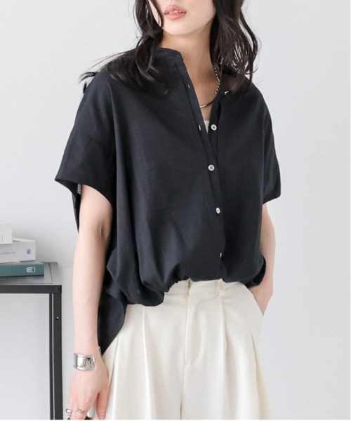 ブラウス シャツ 「TheLoom/ザ ルーム」DRAWSTRING SHIRT：シャツ レディース La-gemme ブラウス シャツ ドローストリングヘムシャツ