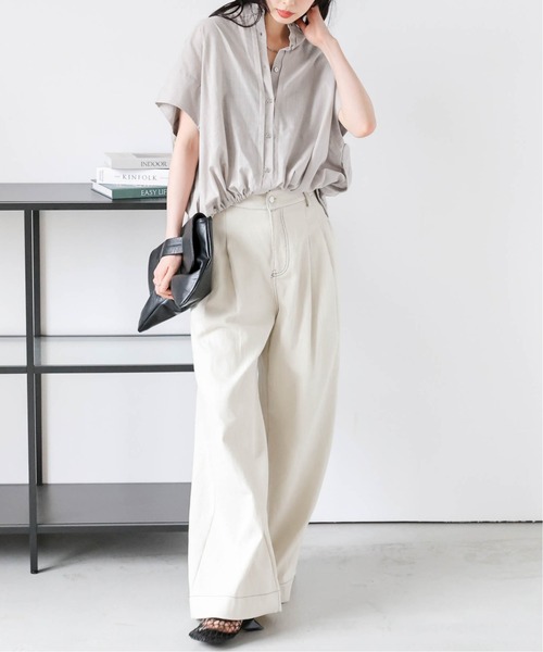 ブラウス シャツ 「TheLoom/ザ ルーム」DRAWSTRING SHIRT：シャツ レディース La-gemme ブラウス シャツ ドローストリングヘムシャツ