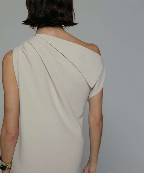SANTE ダブルクロスデザインネックドレス SANTEダブルクロスデザインネックドレス(S BEIGE): ワンピース