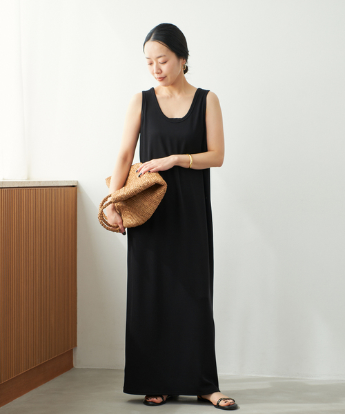ブラック36 Plage リブタンクワンピース plage ワンピース 「一部カラーWEB限定追加」リブタンク