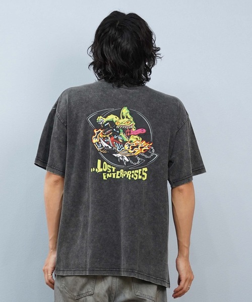 snaked lows LOSTプリント Tシャツ ブラック Lサイズ LOST（ロスト） tシャツ 「限定商品」lost/ロスト 半袖Tシャツ バック
