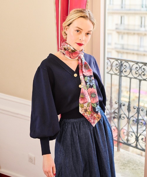 JENNE」 ニットカーディガン SMALL ネイビー レディース