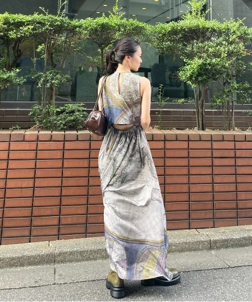 Ameri（アメリ） ワンピース CARTOGRAPHIC PATTERN DRESS : ZOZOTOWN