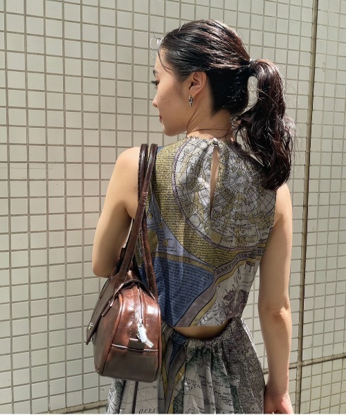 Ameri（アメリ） ワンピース CARTOGRAPHIC PATTERN DRESS : ZOZOTOWN