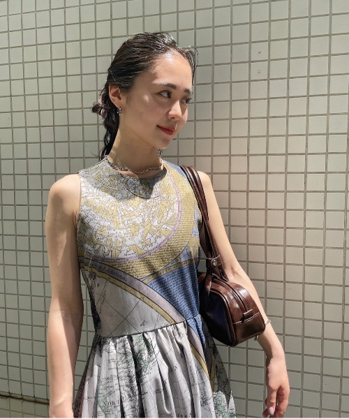 Ameri（アメリ） ワンピース CARTOGRAPHIC PATTERN DRESS : ZOZOTOWN
