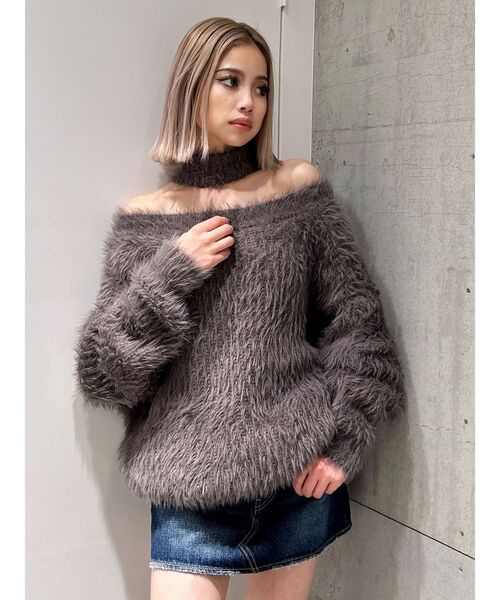 GYDA .チョーカーニット GYDA（ジェイダ） ニット セーター 2WAYシャギーチョーカーニット