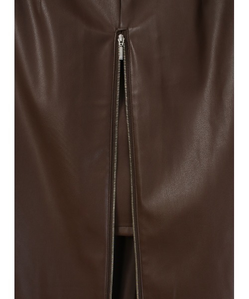 COEL（コエル） スカート フェイクレザーフロントジップスカート