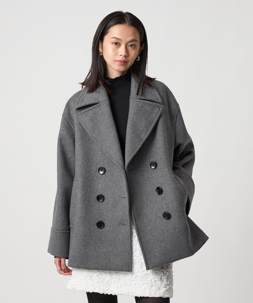 【美品】Thom Browne ピーコート Thom Browne Hunting ツイード ピーコート | グレー | FARFETCH JP