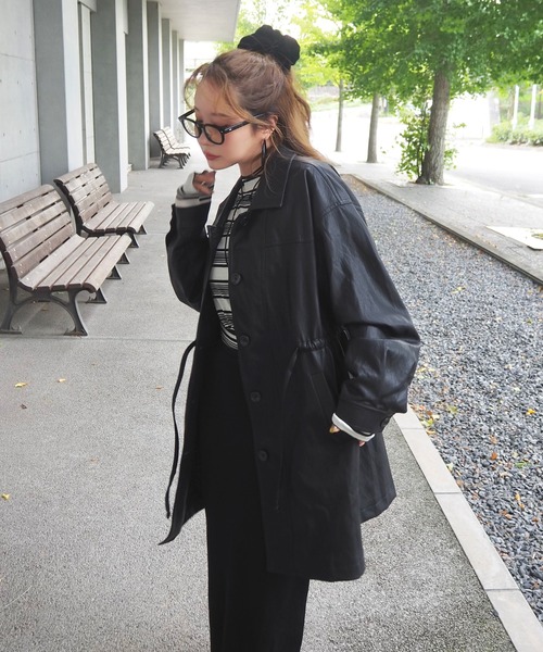 ステンカラーコート コート soutien collar waist gather coat /ステン