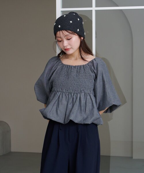 Kastane ブラウス シャツ 「2WAY/4色展開/無地＆チェック/WEB