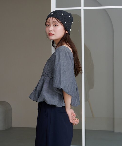 Kastane ブラウス シャツ 「2WAY/4色展開/無地＆チェック/WEB