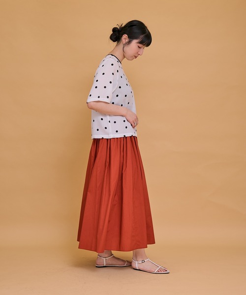 未使用　ピンクハウス ボリューム ロングスカート　レース　ピコフリル フレア LHELBIE（レルビエ） ロング スカート コットンブロードボリューム