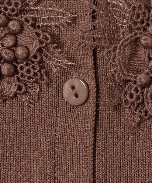 ANAYI（アナイ） カーディガン 立体フラワーレースV カーディガン
