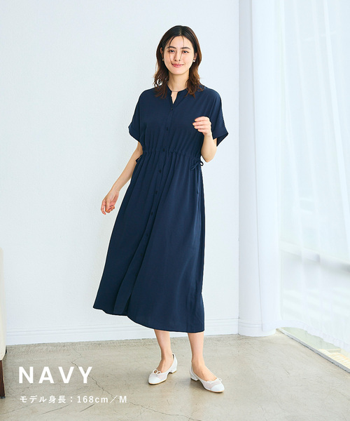 「Rosemadame」 半袖ワンピース LL ネイビー レディース_画像4