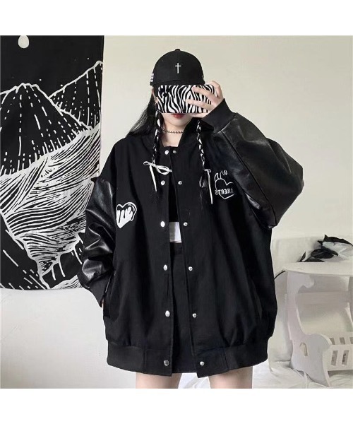 「DEVICE」 スタジャン FREE ブラック レディース_画像2