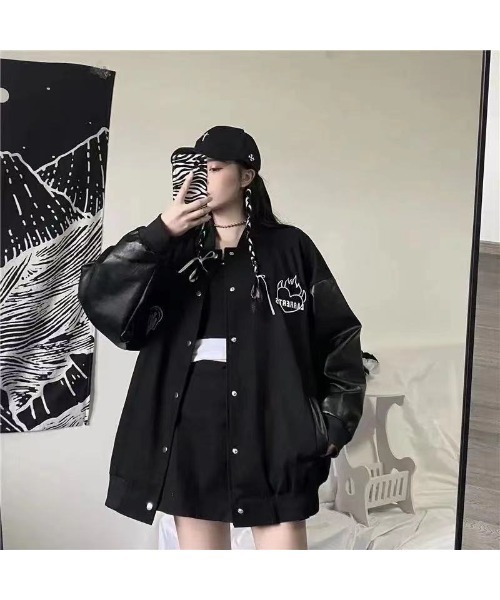 「DEVICE」 スタジャン FREE ブラック レディース_画像3