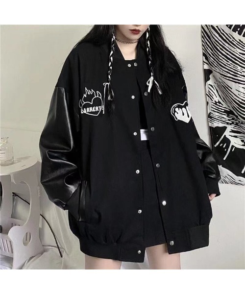 「DEVICE」 スタジャン FREE ブラック レディース_画像7