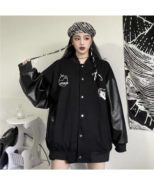 「DEVICE」 スタジャン FREE ブラック レディース_画像8