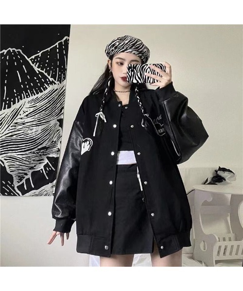 「DEVICE」 スタジャン FREE ブラック レディース_画像9