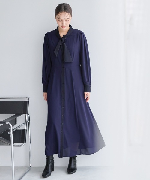 「Andemiu」 長袖ワンピース FREE グレー レディース_画像2