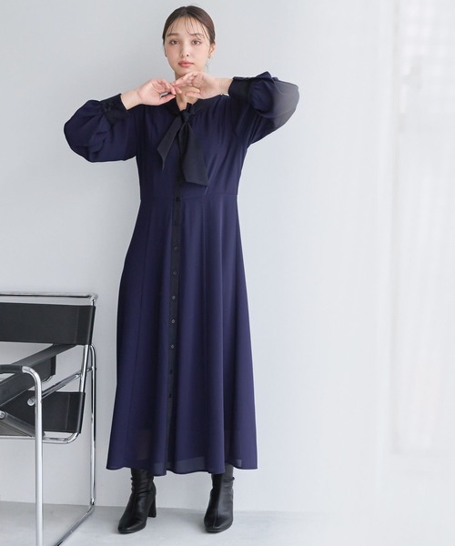 「Andemiu」 長袖ワンピース FREE グレー レディース_画像3