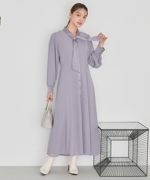 「Andemiu」 長袖ワンピース FREE グレー レディース_画像6