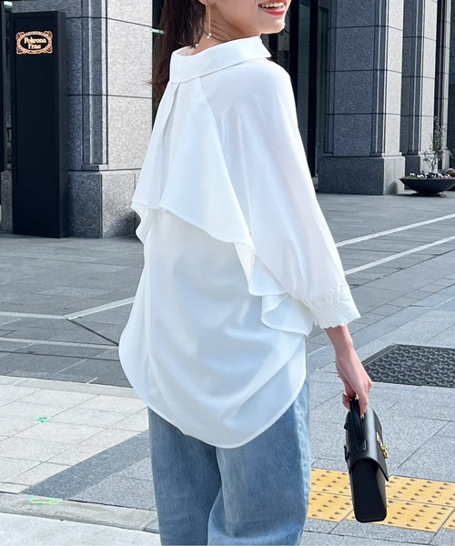 「Chez toi」 7分袖シャツ FREE オフホワイト レディース_画像6