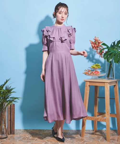 「NOELA」 半袖ワンピース M ライトグリーン レディース_画像2