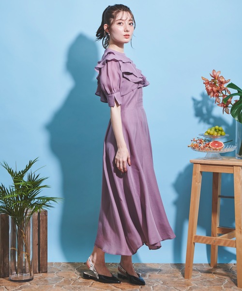 「NOELA」 半袖ワンピース M ライトグリーン レディース_画像3