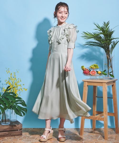 「NOELA」 半袖ワンピース M ライトグリーン レディース_画像7