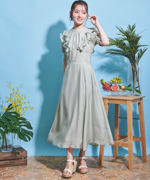 「NOELA」 半袖ワンピース M ライトグリーン レディース_画像8