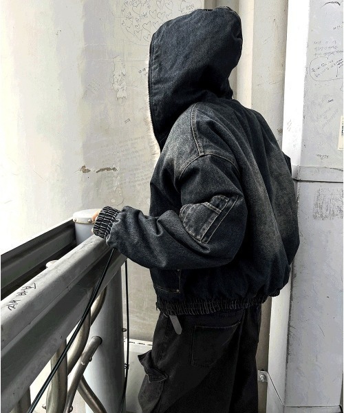 COSYHARU（コシハル） ma1 ma-1 ファートリミングフードダークデニム