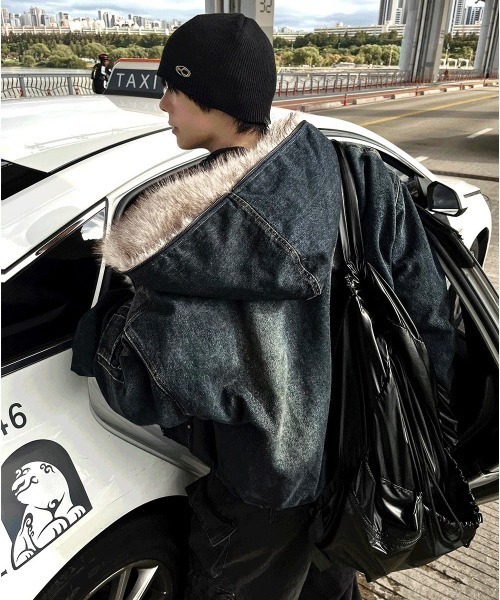 COSYHARU（コシハル） ma1 ma-1 ファートリミングフードダークデニム