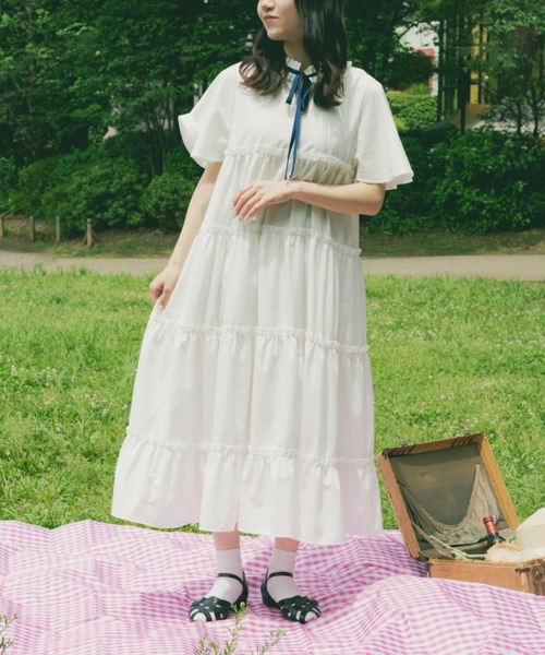 「kutir」 半袖ワンピース LARGE ブラック レディース_画像3